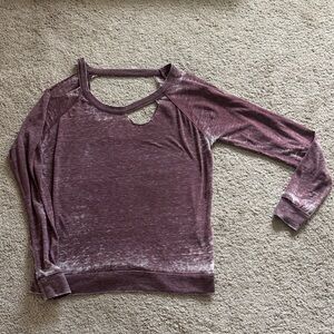 Chaser Women's Mauve Cutout Sweatshirt